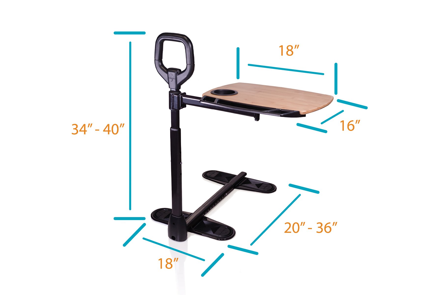 Stander Assist-A-Tray Couch Side Handle Dimensions