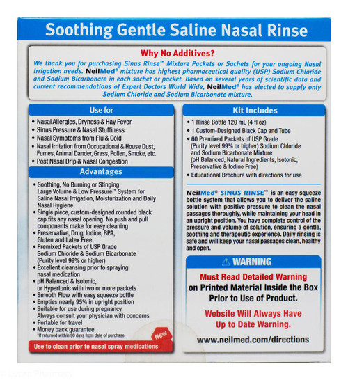 NEILMED SINUS RINSE Starter Kit 8 oz bottle & 1 premixed packet Exp 09-26  (F25)