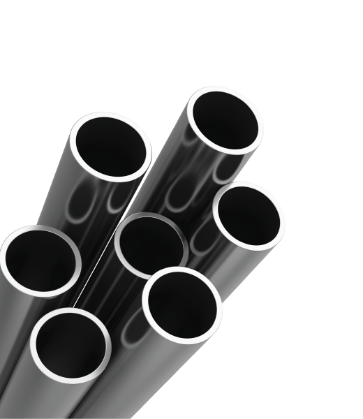 Seven aluminum pipes grouped together to represent the bench's heavy-duty aluminum