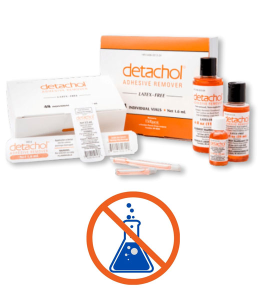 A range of Detachol products with an icon indicating no harsh chemicals.