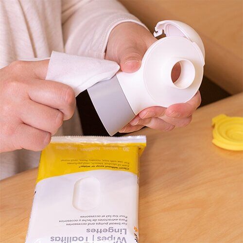 data-element= Using the wipe on an attachment