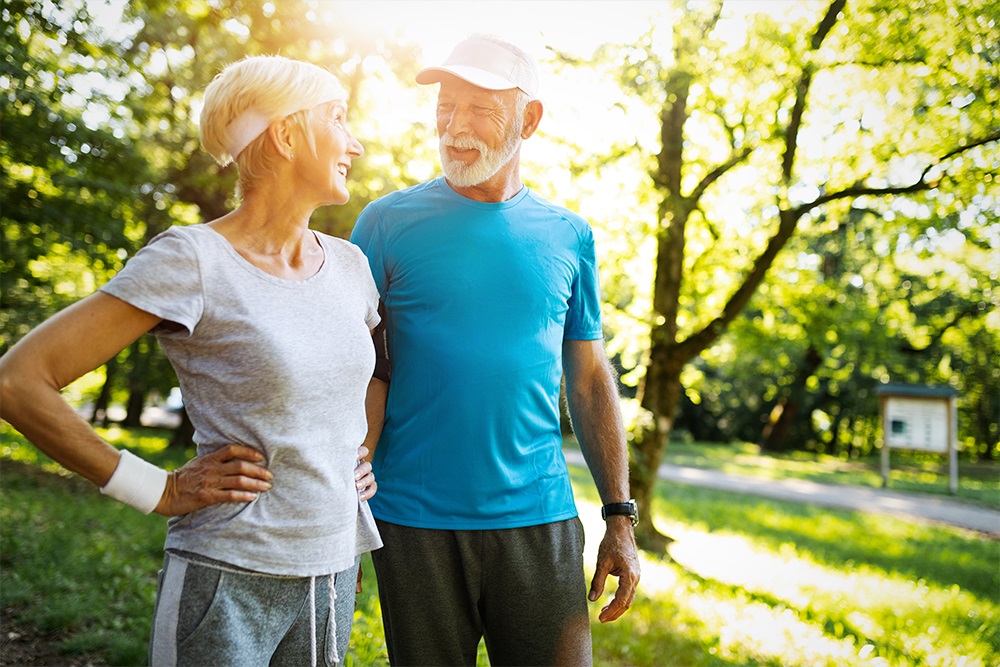 Active Senior Citizens Exercising