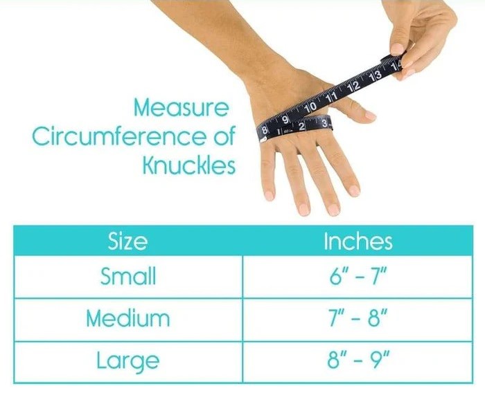 measuring guide and size chart graphic