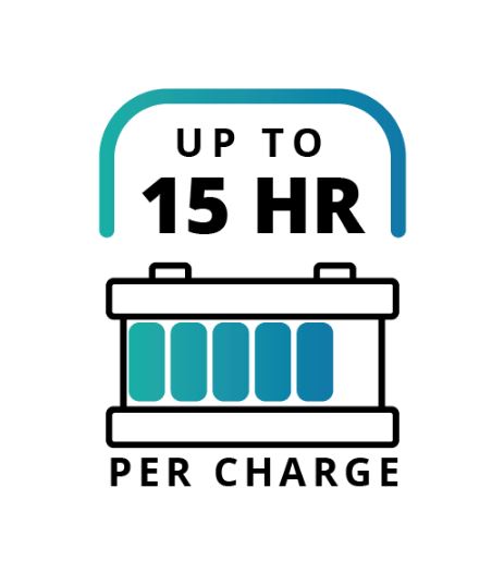 Up to 15 Hours of Battery Each Charge