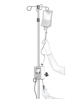 Baxter Sigma Spectrum IV Administration Sets Mounted to IV Pole