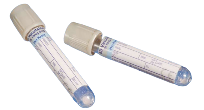 data-element= Two Gray-Capped BD Sodium Fluoride Tubes