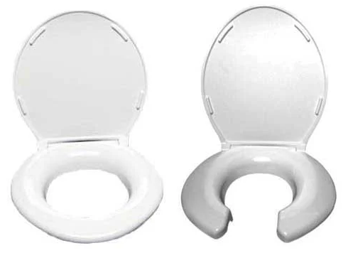 data-element= Big John Oval Toilet Seat, Left Next to Oval With Open Front, Right