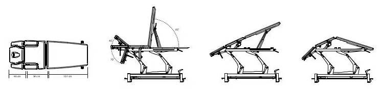 Chattanooga Andes 7 Section Table Tilts Above and Below the Horizontal