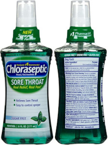 Chloraseptic Bottle, front and back