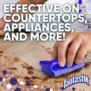 data-element= Fantastik with bleach "Effective on countertops, appliances, and more!"