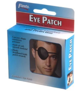 Packaging of the Flents Eye Ptch with headband