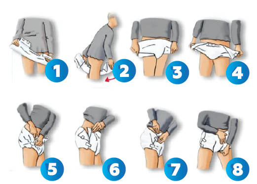 Woman Placing Pull Up Diaper