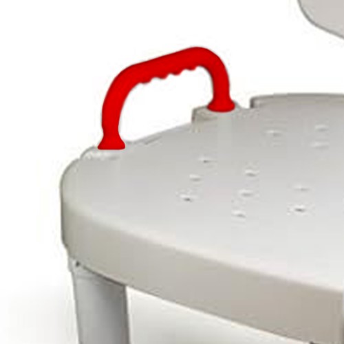 Molded handle grip of Maddak Shower Transfer Bench