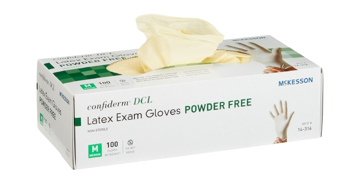 Medium Confiderm DCL Latex Gloves.