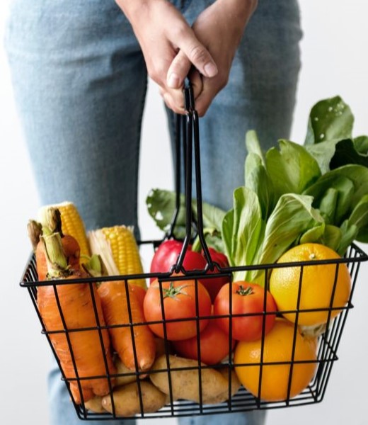 A basket of healthy produce.