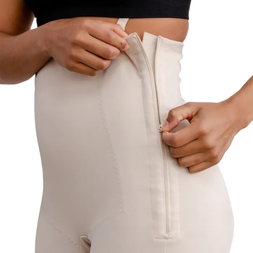 Side zipper being adjusted
