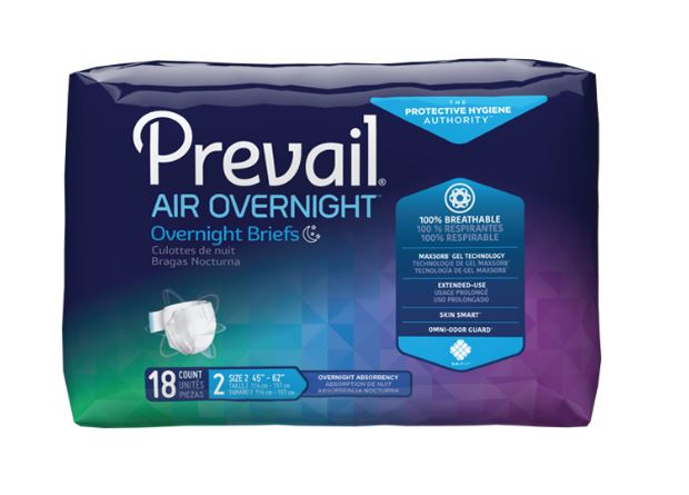 Prevail AIR Overnight Stretchable Briefs - Maximum Absorbency