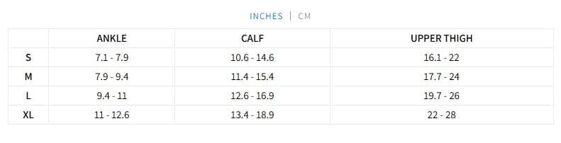 Size Chart - Inches