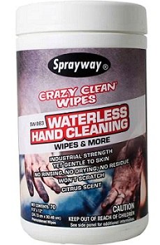 The Crazy Clean Hand Wipes can with lid in place.