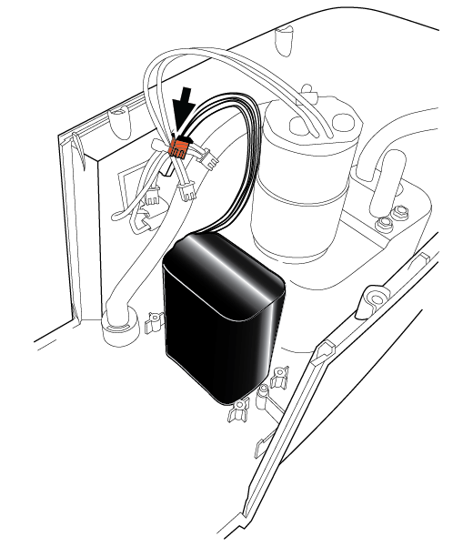 Internal battery next to suction machine.