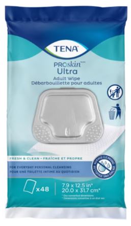 TENA ProSkin Ultra Adult Wipes Packaging