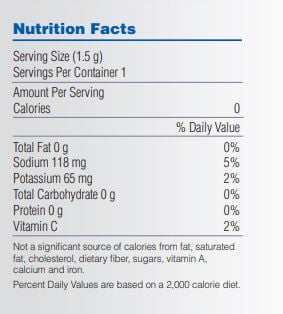 Clog Zapper Nutrition Facts