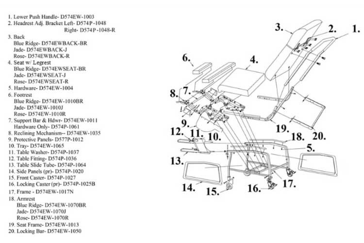 Drive Medical 3 Position Geri Chair Recliner D574BR (Blue), D574J