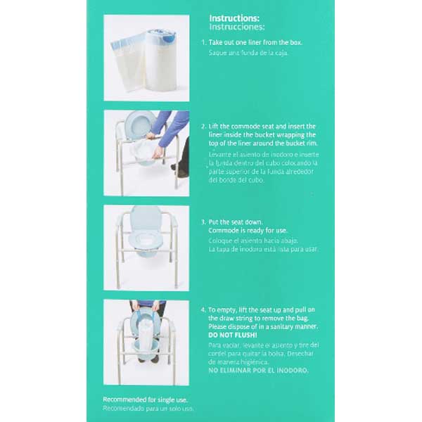 Medline Commode Liners w/ Highly Absorbent Pads MDS89664LINER (Case